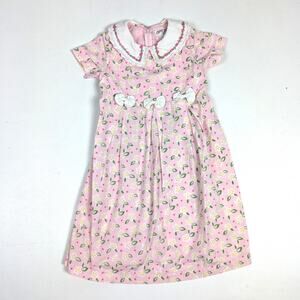 Vtg 90s Copper Key Dress Girls SZ 3T Midi/Maxi Pink Floral Cottagecore Girly